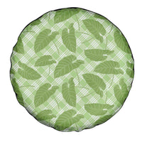 Green Hawaii Kalo Palaka Motifs Spare Tire Cover Hawaiian Taro Leaves Elegant Vibes LT14 - Polynesian Pride