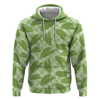 Green Hawaii Kalo Palaka Motifs Zip Hoodie Hawaiian Taro Leaves Elegant Vibes LT14 Pullover Hoodie Green - Polynesian Pride