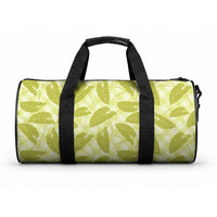 Lime Green Hawaii Kalo Palaka Motifs Duffle Bag Hawaiian Taro Leaves Elegant Vibes
