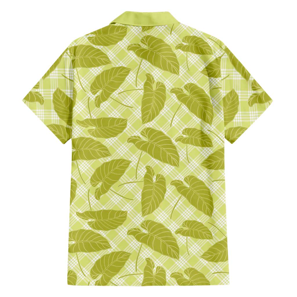Lime Green Hawaii Kalo Palaka Motifs Family Matching Off Shoulder Maxi Dress and Hawaiian Shirt Hawaiian Taro Leaves Elegant Vibes LT14 - Polynesian Pride