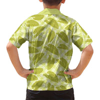 Lime Green Hawaii Kalo Palaka Motifs Family Matching Puletasi and Hawaiian Shirt Hawaiian Taro Leaves Elegant Vibes LT14 - Polynesian Pride