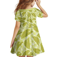 Lime Green Hawaii Kalo Palaka Motifs Family Matching Puletasi and Hawaiian Shirt Hawaiian Taro Leaves Elegant Vibes LT14 - Polynesian Pride