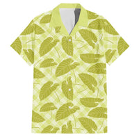 Lime Green Hawaii Kalo Palaka Motifs Family Matching Puletasi and Hawaiian Shirt Hawaiian Taro Leaves Elegant Vibes LT14 Dad's Shirt - Short Sleeve Lime Green - Polynesian Pride