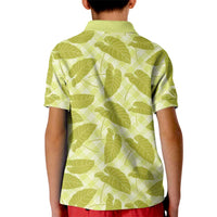 Lime Green Hawaii Kalo Palaka Motifs Kid Polo Shirt Hawaiian Taro Leaves Elegant Vibes LT14 - Polynesian Pride