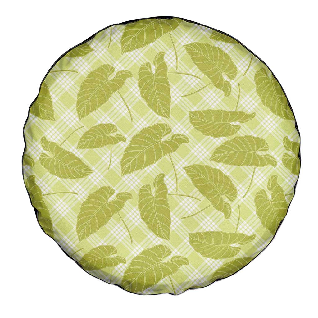 Lime Green Hawaii Kalo Palaka Motifs Spare Tire Cover Hawaiian Taro Leaves Elegant Vibes LT14 - Polynesian Pride