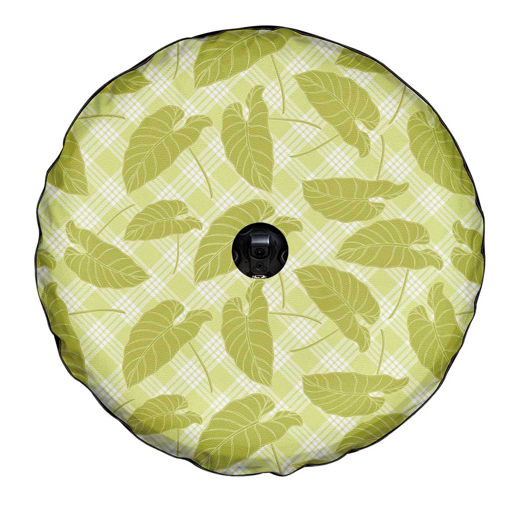 Lime Green Hawaii Kalo Palaka Motifs Spare Tire Cover Hawaiian Taro Leaves Elegant Vibes LT14 - Polynesian Pride
