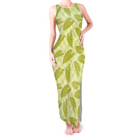 Lime Green Hawaii Kalo Palaka Motifs Tank Maxi Dress Hawaiian Taro Leaves Elegant Vibes LT14 Women Lime Green - Polynesian Pride