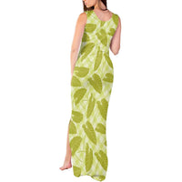 Lime Green Hawaii Kalo Palaka Motifs Tank Maxi Dress Hawaiian Taro Leaves Elegant Vibes LT14 - Polynesian Pride