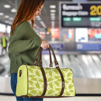 Lime Green Hawaii Kalo Palaka Motifs Travel Bag Hawaiian Taro Leaves Elegant Vibes LT14 - Polynesian Pride