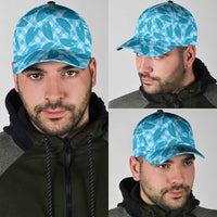 Blue Hawaii Kalo Palaka Motifs Classic Cap Hawaiian Taro Leaves Elegant Vibes