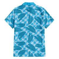 Blue Hawaii Kalo Palaka Motifs Family Matching Mermaid Dress and Hawaiian Shirt Hawaiian Taro Leaves Elegant Vibes LT14 - Polynesian Pride