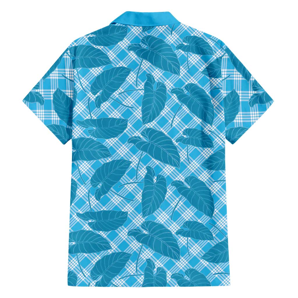 Blue Hawaii Kalo Palaka Motifs Family Matching Summer Maxi Dress and Hawaiian Shirt Hawaiian Taro Leaves Elegant Vibes LT14 - Polynesian Pride