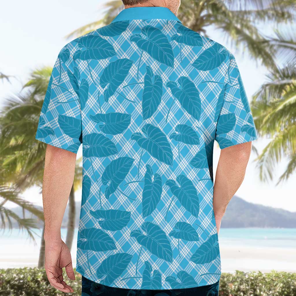 Blue Hawaii Kalo Palaka Motifs Hawaiian Shirt Hawaiian Taro Leaves Elegant Vibes - Polynesian Pride