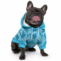 Blue Hawaii Kalo Palaka Motifs Pet Hoodie Hawaiian Taro Leaves Elegant Vibes