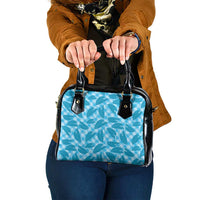 Blue Hawaii Kalo Palaka Motifs Shoulder Handbag Hawaiian Taro Leaves Elegant Vibes - Polynesian Pride