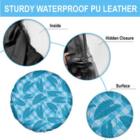 Blue Hawaii Kalo Palaka Motifs Spare Tire Cover Hawaiian Taro Leaves Elegant Vibes - Polynesian Pride