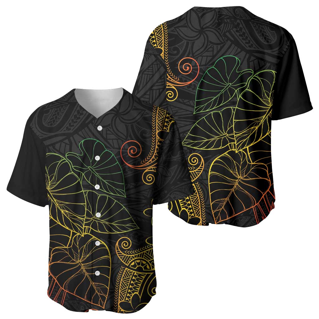 Aloha Hawaii Kalo Baseball Jersey Reggae Taro Polynesian Pattern - Polynesian Pride