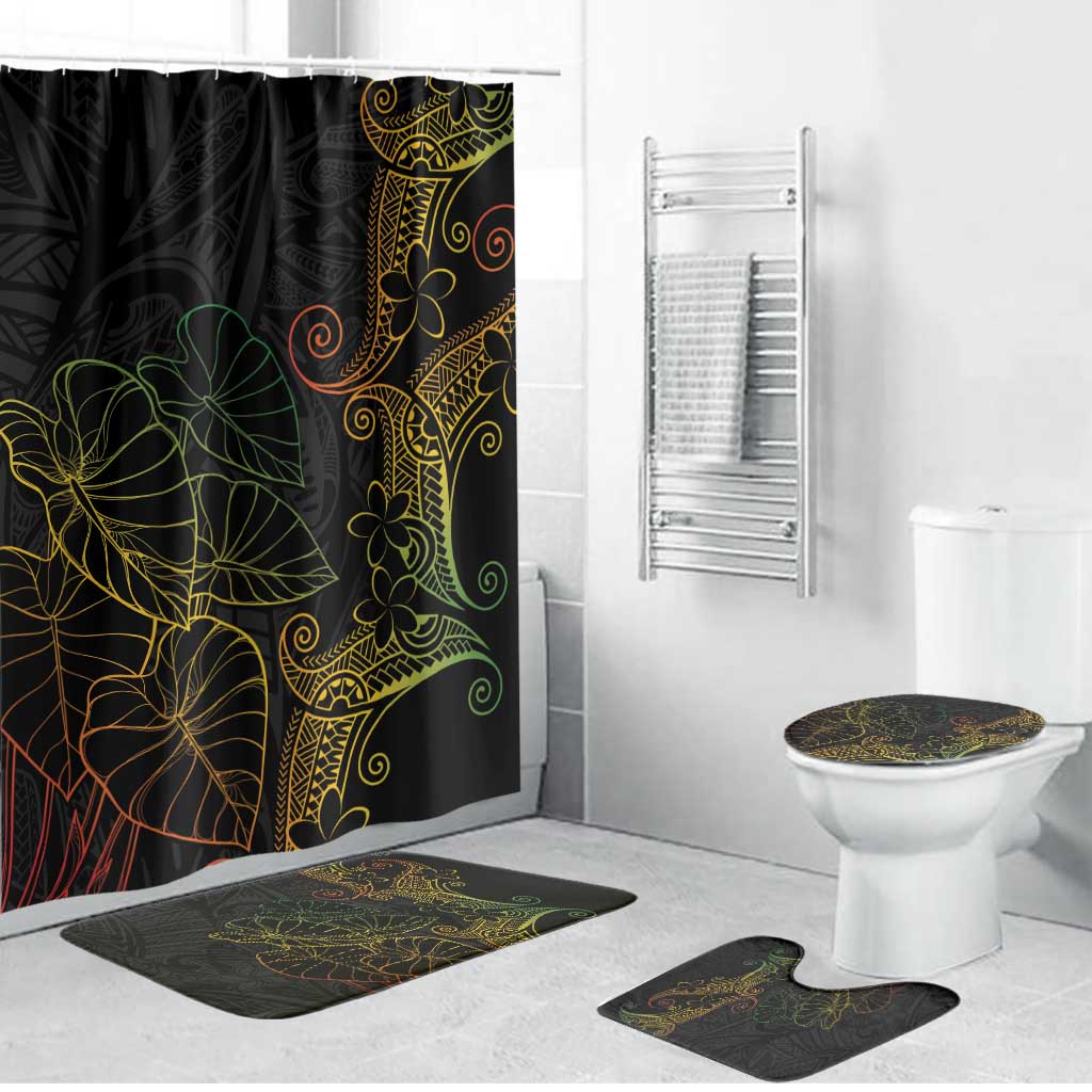 Aloha Hawaii Kalo Bathroom Set Reggae Taro Polynesian Pattern - Polynesian Pride
