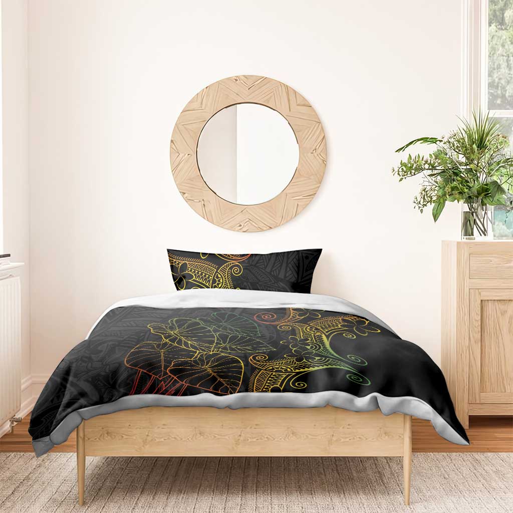 Aloha Hawaii Kalo Bedding Set Reggae Taro Polynesian Pattern - Polynesian Pride