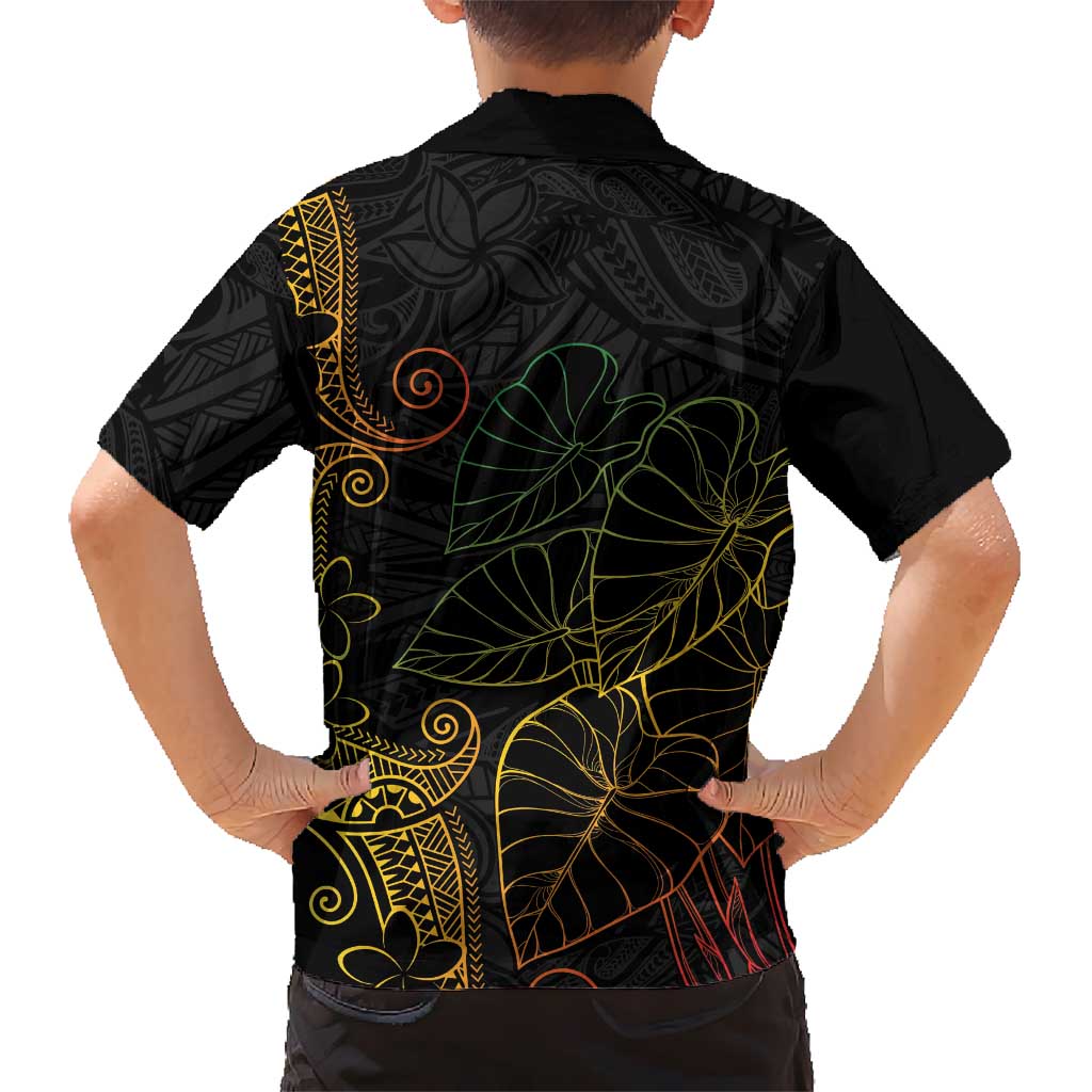 Aloha Hawaii Kalo Family Matching Long Sleeve Bodycon Dress and Hawaiian Shirt Reggae Taro Polynesian Pattern LT14 - Polynesian Pride