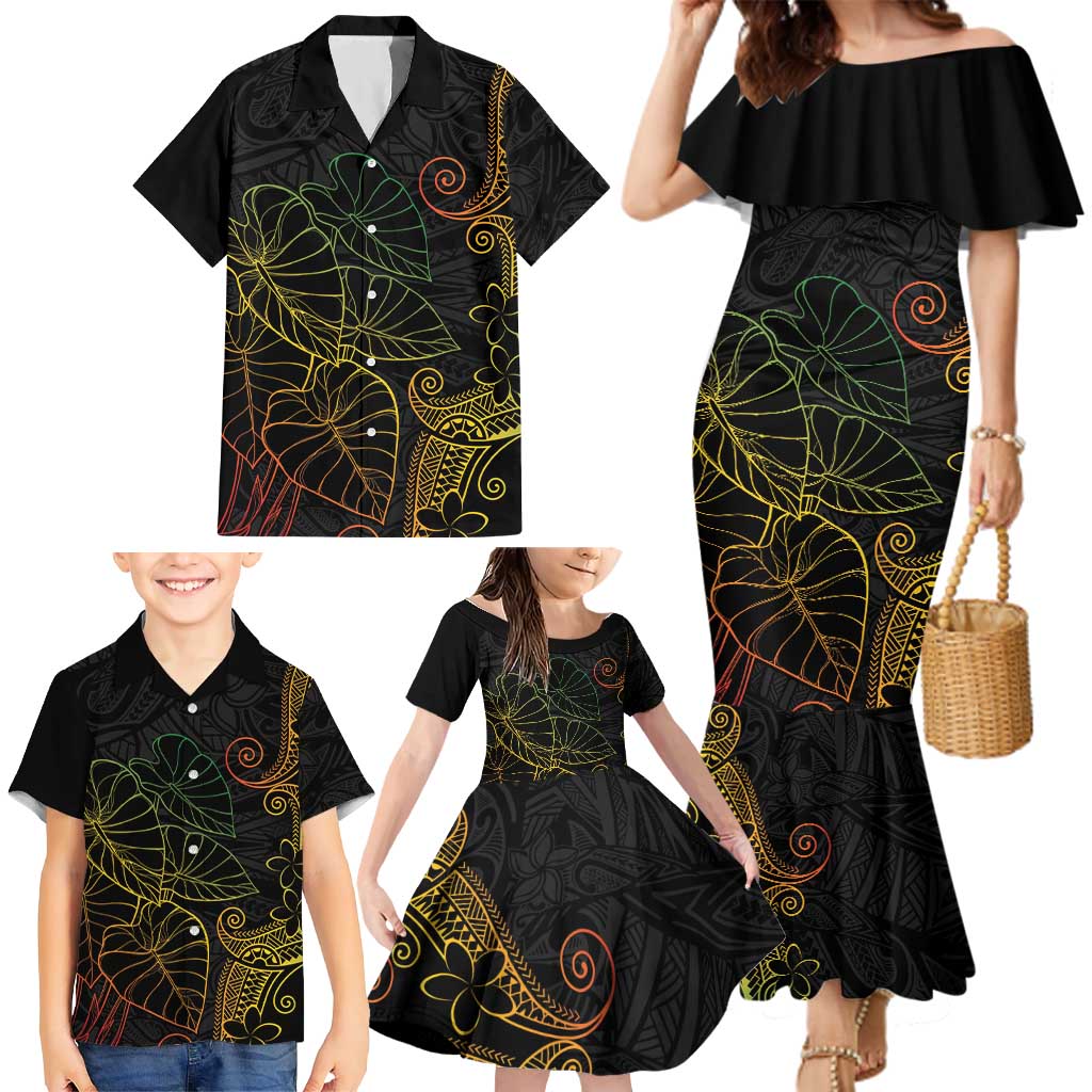 Aloha Hawaii Kalo Family Matching Mermaid Dress and Hawaiian Shirt Reggae Taro Polynesian Pattern LT14 - Polynesian Pride