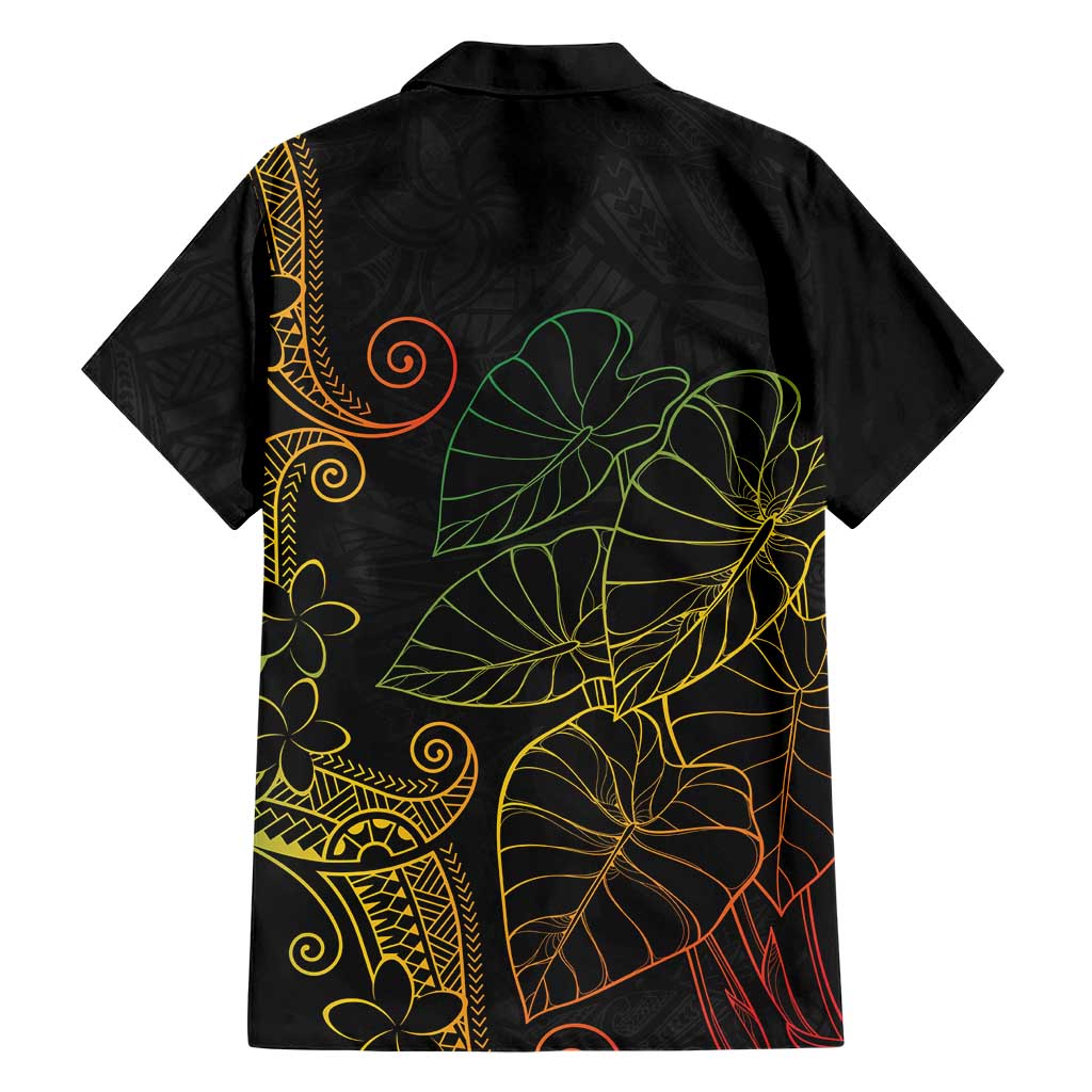 Aloha Hawaii Kalo Family Matching Off Shoulder Maxi Dress and Hawaiian Shirt Reggae Taro Polynesian Pattern - Polynesian Pride
