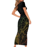 Aloha Hawaii Kalo Family Matching Short Sleeve Bodycon Dress and Hawaiian Shirt Reggae Taro Polynesian Pattern LT14 - Polynesian Pride