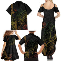 Aloha Hawaii Kalo Family Matching Summer Maxi Dress and Hawaiian Shirt Reggae Taro Polynesian Pattern - Polynesian Pride