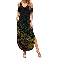Aloha Hawaii Kalo Family Matching Summer Maxi Dress and Hawaiian Shirt Reggae Taro Polynesian Pattern - Polynesian Pride