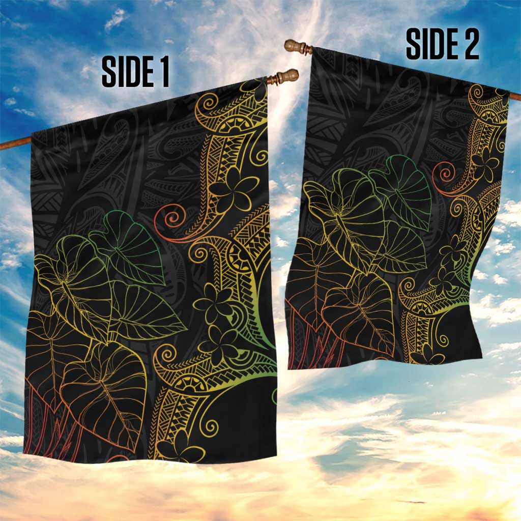 Aloha Hawaii Kalo Garden Flag Reggae Taro Polynesian Pattern - Polynesian Pride