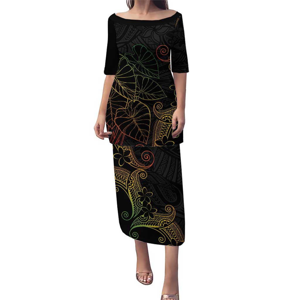 Aloha Hawaii Kalo Puletasi Reggae Taro Polynesian Pattern - Polynesian Pride
