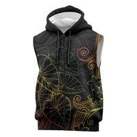 Aloha Hawaii Kalo Sleeveless Zip Hoodie Reggae Taro Polynesian Pattern - Polynesian Pride