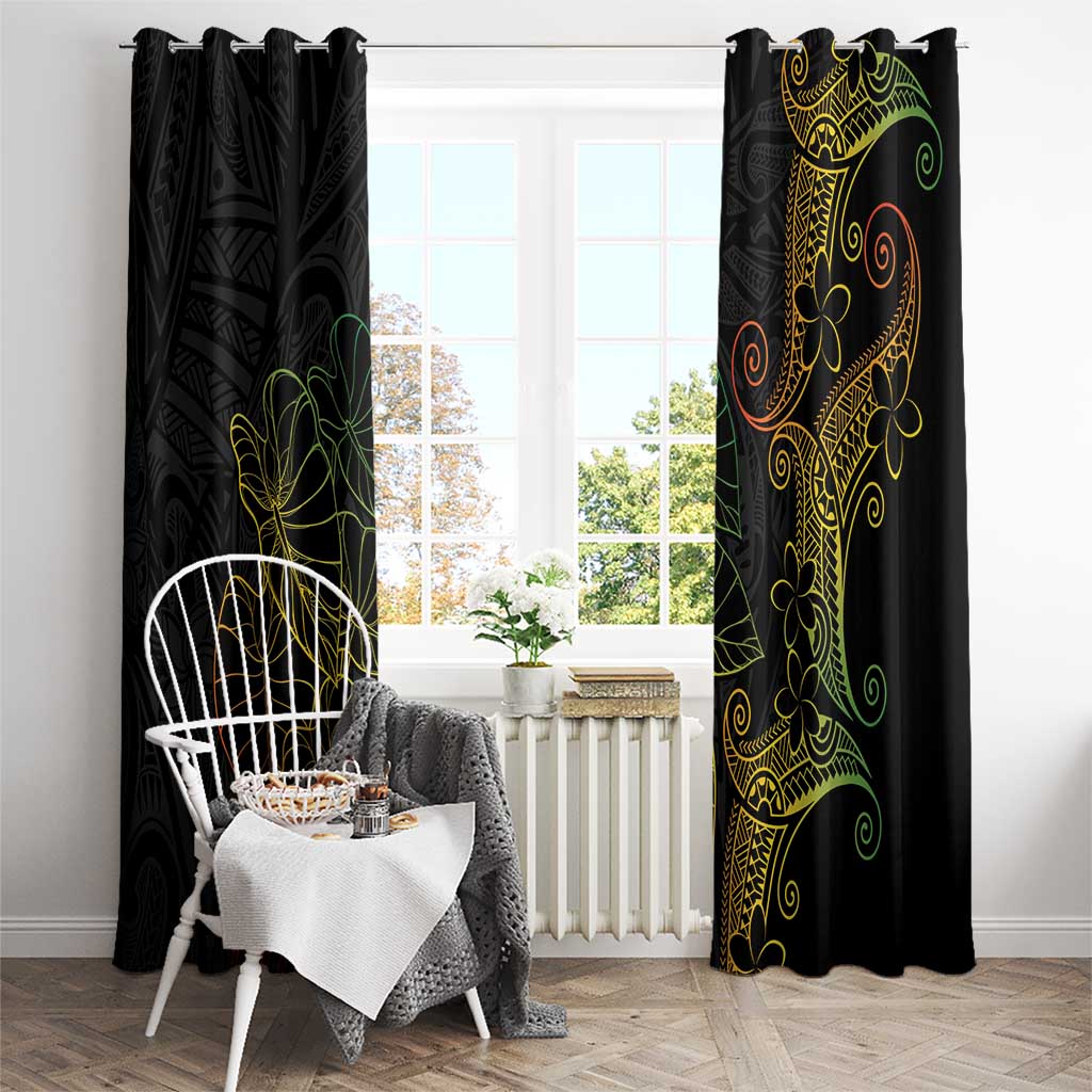 Aloha Hawaii Kalo Window Curtain Reggae Taro Polynesian Pattern - Polynesian Pride