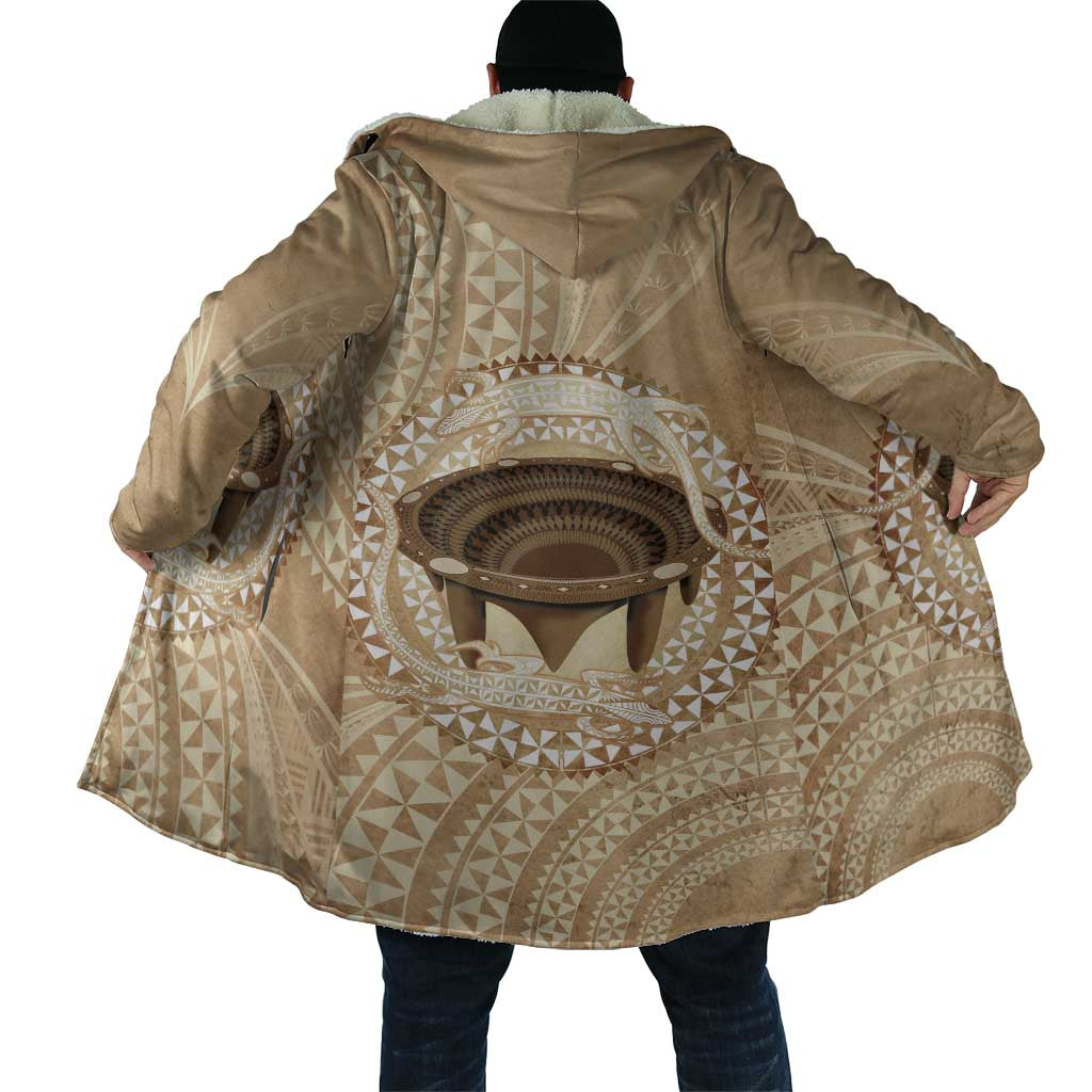 Tonga Skink Kava Bowl Cloak Vintage Tongan Ngatu Pattern