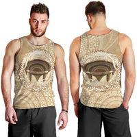 Tonga Skink Kava Bowl Men Tank Top Vintage Tongan Ngatu Pattern