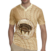 Tonga Skink Kava Bowl Rugby Jersey Vintage Tongan Ngatu Pattern