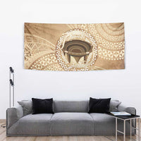 Tonga Skink Kava Bowl Tapestry Vintage Tongan Ngatu Pattern