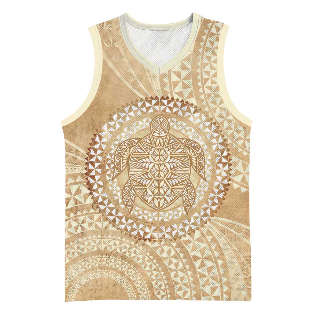 Tonga Ngatu Turtle Basketball Jersey Vintage Tongan Tapa Cloth