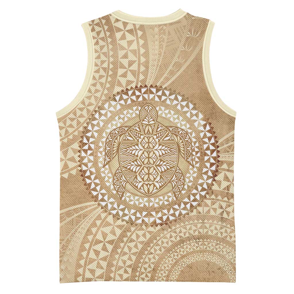Tonga Ngatu Turtle Basketball Jersey Vintage Tongan Tapa Cloth