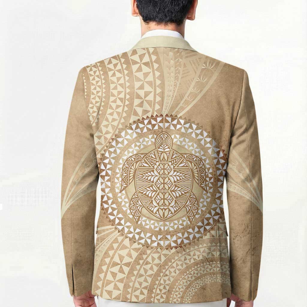 Tonga Ngatu Turtle Blazer Vintage Tongan Tapa Cloth