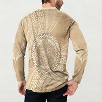Tonga Ngatu Turtle Button Sweatshirt Vintage Tongan Tapa Cloth