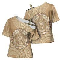 Tonga Ngatu Turtle Cross Shoulder Shirt Vintage Tongan Tapa Cloth