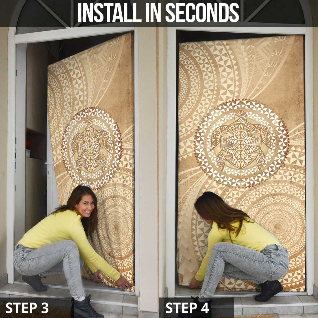 Tonga Ngatu Turtle Door Cover Vintage Tongan Tapa Cloth