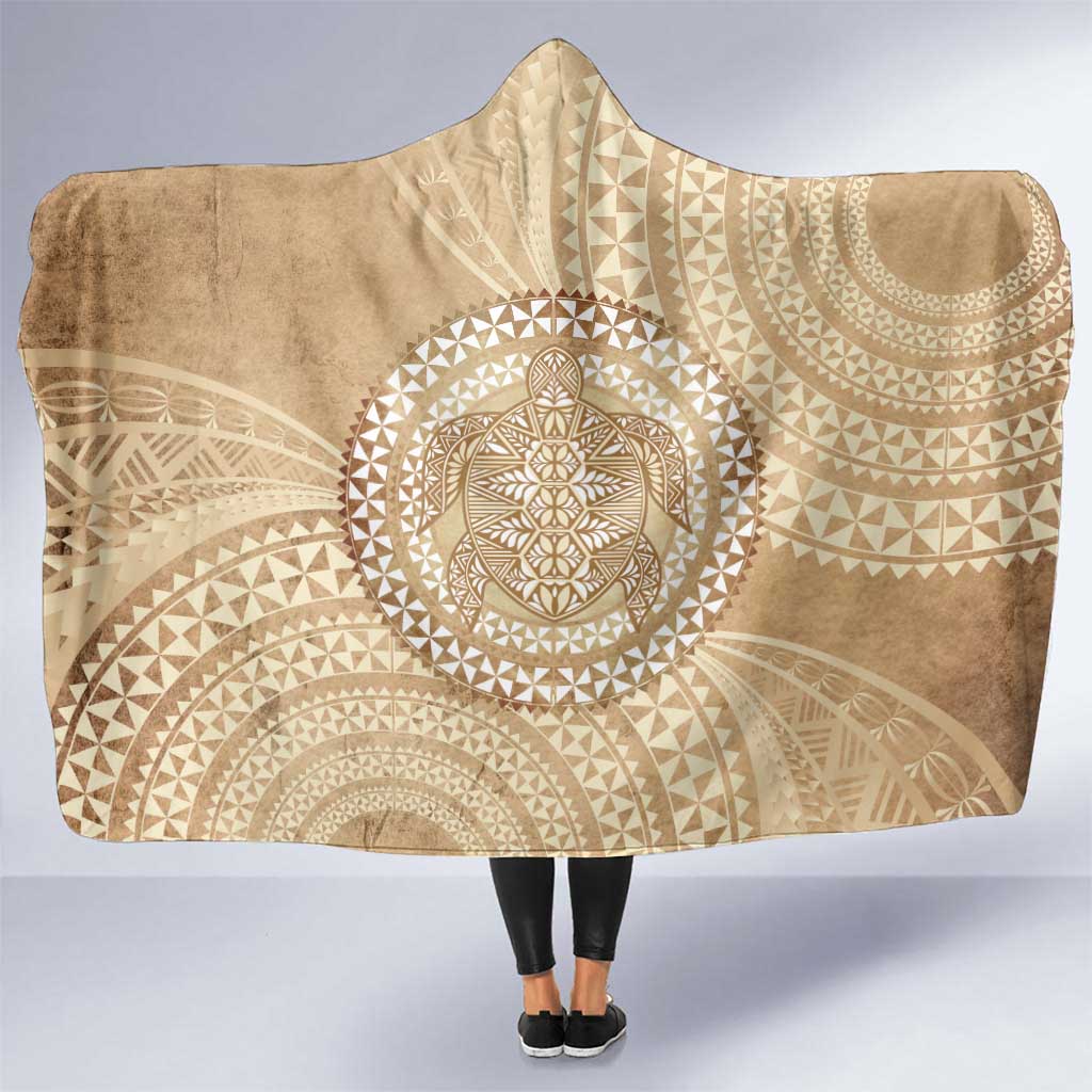 Tonga Ngatu Turtle Hooded Blanket Vintage Tongan Tapa Cloth