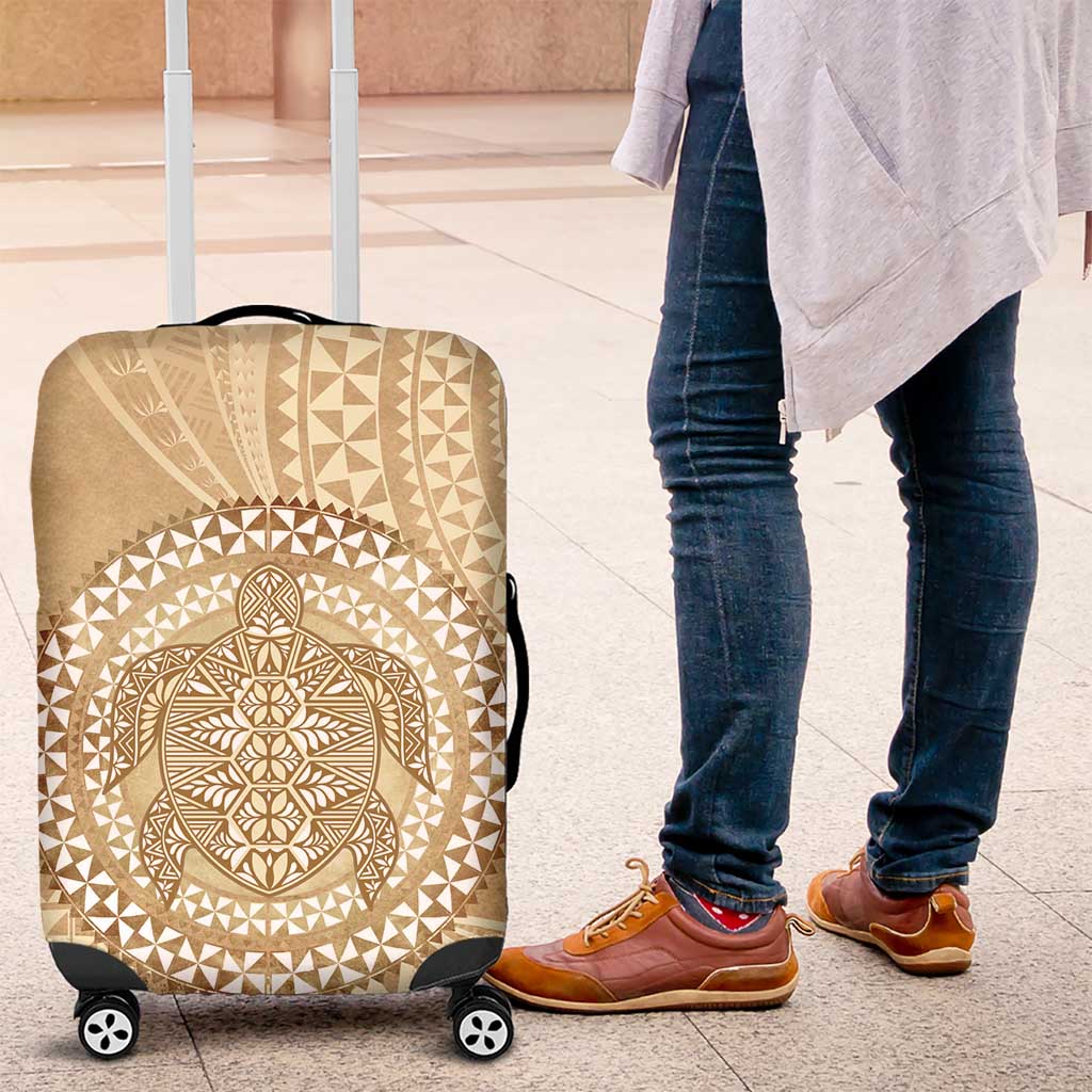 Tonga Ngatu Turtle Luggage Cover Vintage Tongan Tapa Cloth