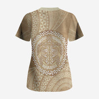 Tonga Ngatu Turtle Scrub Top Vintage Tongan Tapa Cloth