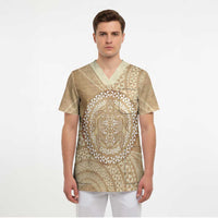 Tonga Ngatu Turtle Scrub Top Vintage Tongan Tapa Cloth