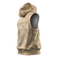 Tonga Ngatu Turtle Sleeveless Hoodie Vintage Tongan Tapa Cloth