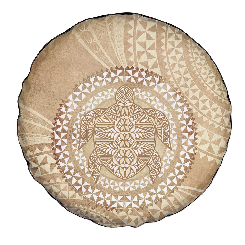 Tonga Ngatu Turtle Spare Tire Cover Vintage Tongan Tapa Cloth