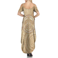 Tonga Ngatu Turtle Summer Maxi Dress Vintage Tongan Tapa Cloth